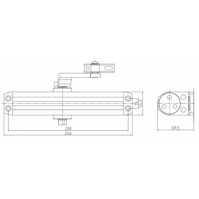 Доводчик дверной DORTEC DT-536H Silver