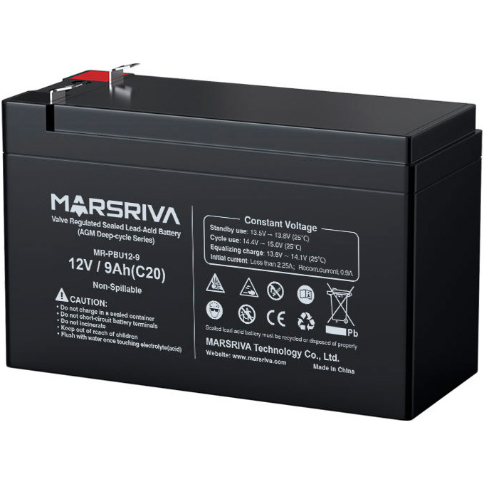 Аккумуляторная батарея MARSRIVA AGM Deep-cycle 12V 9Ah (12В, 9Ач) (MR-PBU12-9)