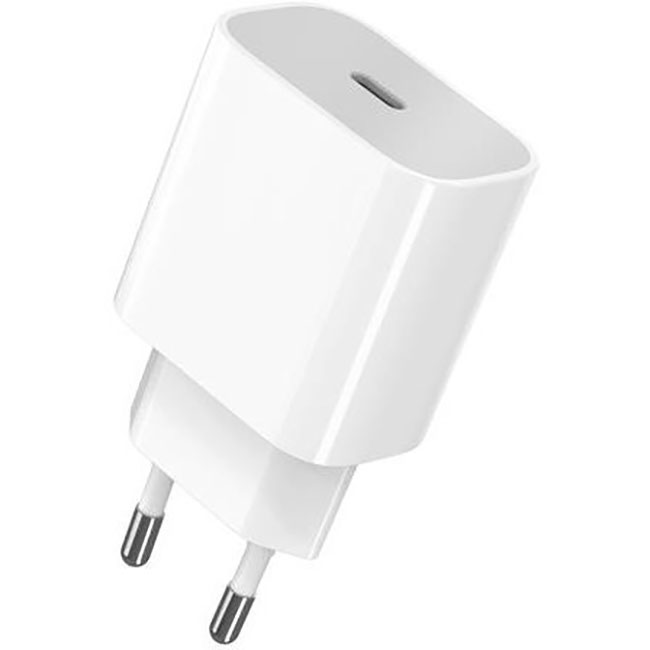 Зарядний пристрій 2E Wall Charger 1xUSB-C, PD3.0, 25W White (2E-WC1USBC25W-W)