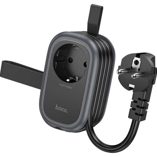 Сетевой фильтр HOCO NS7 Black, 1xUSB-C, 2xUSB, 1.1м