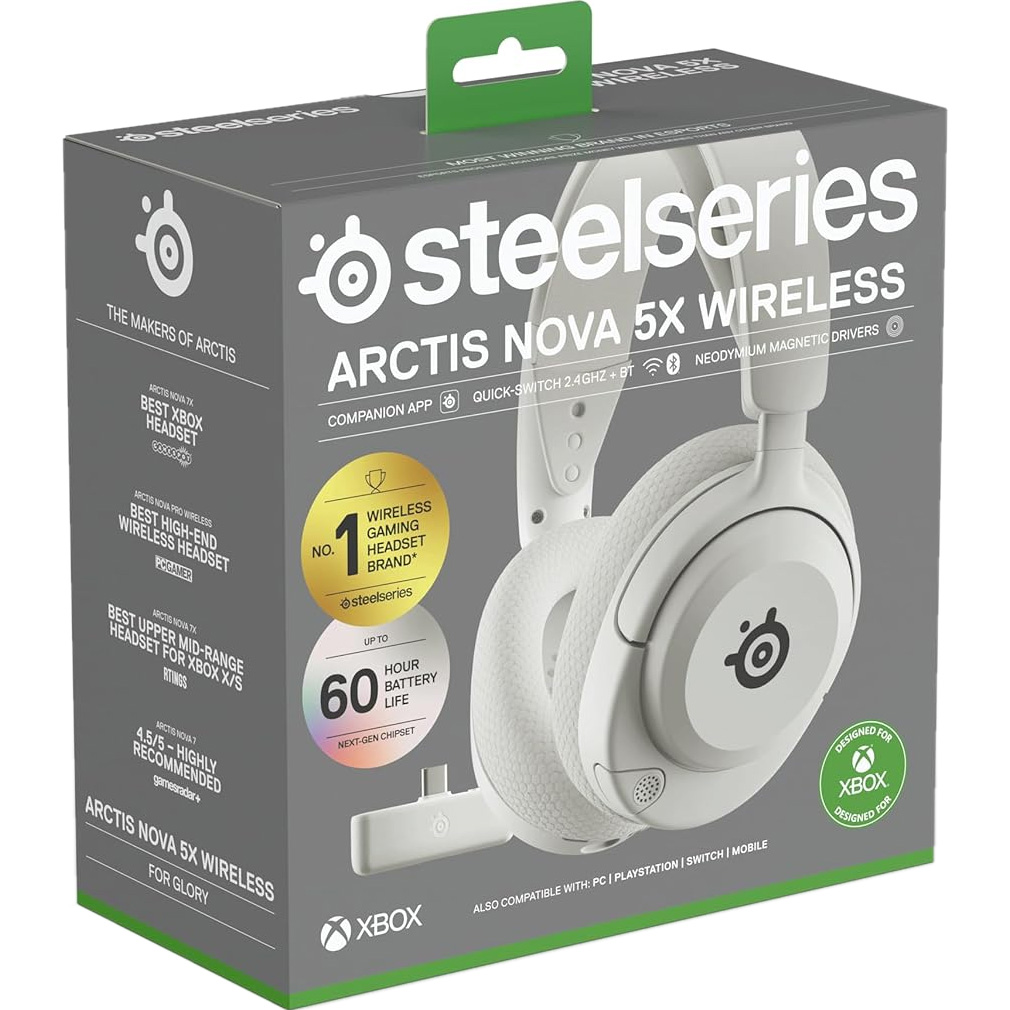 Игровые наушники STEELSERIES Arctis Nova 5X Wireless White (61677)