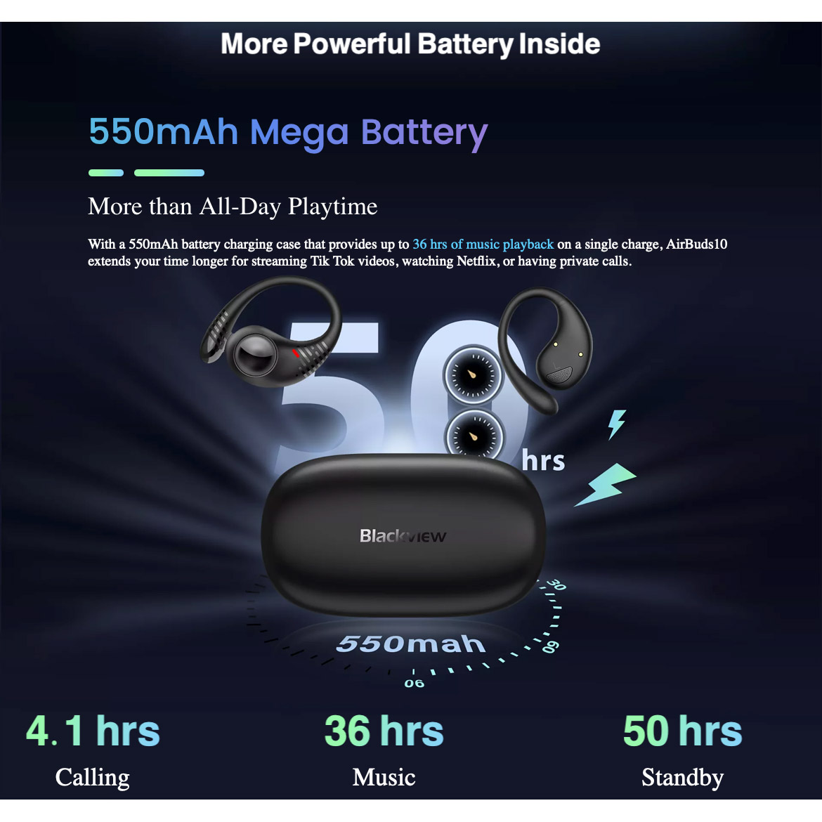 Навушники BLACKVIEW AirBuds 10 Rock Gray