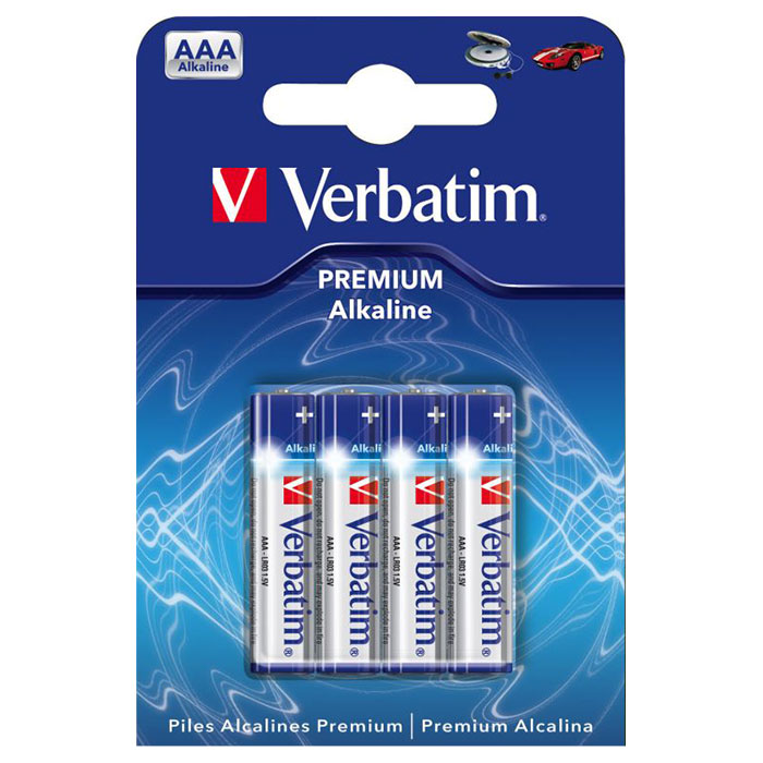 Батарейка VERBATIM Premium Alkaline AAA 4шт/уп (49920)