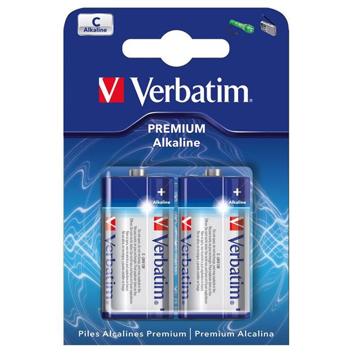 Батарейка VERBATIM Premium Alkaline C 2шт/уп (49922)