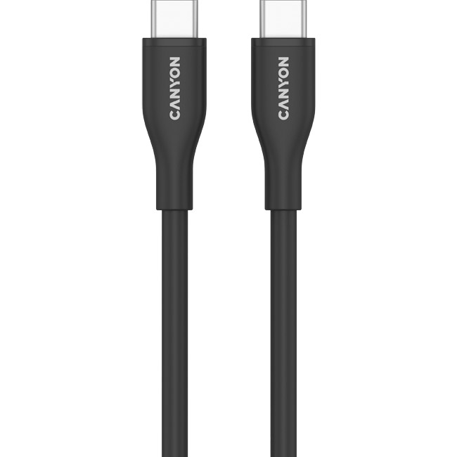 Кабель CANYON CC60SC10 Charge & Sync USB-C to USB-C 60W 1м Black (CNS-CC60SC10B)