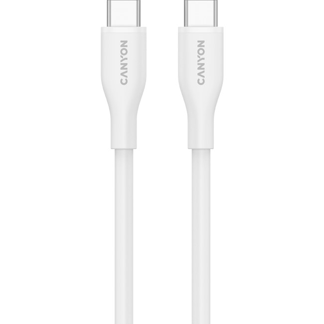 Кабель CANYON CC60SC10 Charge & Sync USB-C to USB-C 60W 1м White (CNS-CC60SC10W)