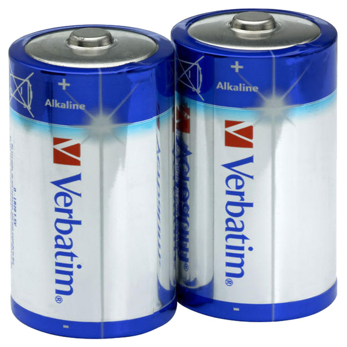 Батарейка VERBATIM Premium Alkaline D 2шт/уп (49923)