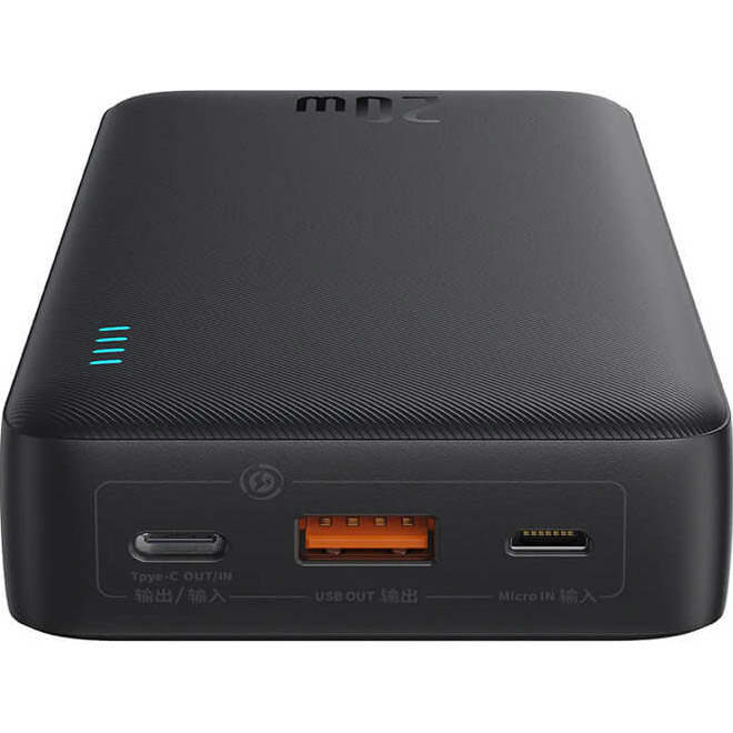 Повербанк BASEUS Airpow Fast Charge Power Bank 20W 20000mAh Black (P10022804113-00)