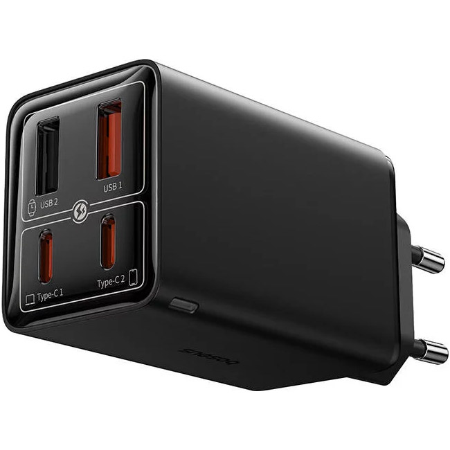 Зарядний пристрій BASEUS GaN6 Pro Fast Charger 2C+2U Cluster Black w/Type-C to Type-C cable (P10162701113-00)