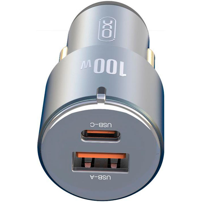 Автомобільний зарядний пристрій XO CC47 1xUSB-A, 1xUSB-C, 100W Car Charger Black (XO-CC47-BK)