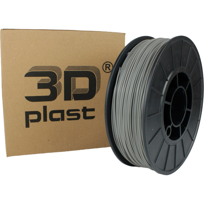 Пластик (филамент) для 3D принтера 3DPLAST PLA 1.75mm, 0.85кг, Gray