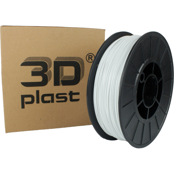 Пластик (филамент) для 3D принтера 3DPLAST PLA 1.75mm, 0.85кг, White