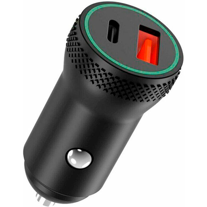 Автомобильное зарядное устройство XO CC33 1xUSB-A, 1xUSB-C, QC3.0, 18W Car Charger Black (CC33-BK)