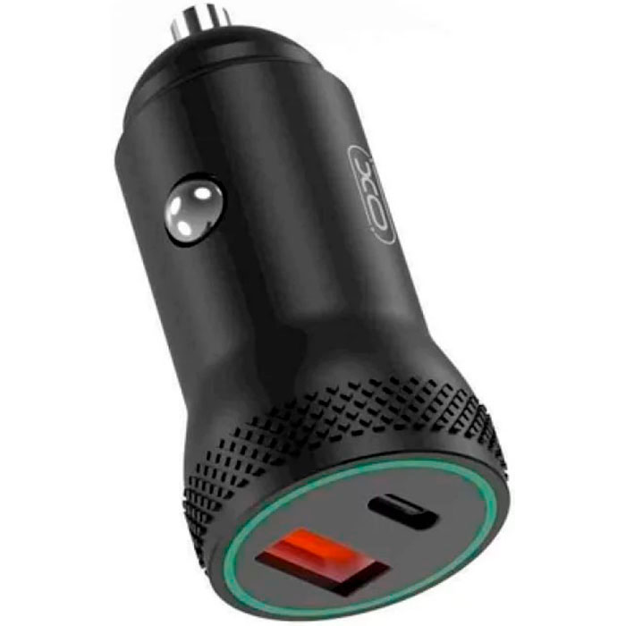 Автомобильное зарядное устройство XO CC33 1xUSB-A, 1xUSB-C, QC3.0, 18W Car Charger Black (CC33-BK)