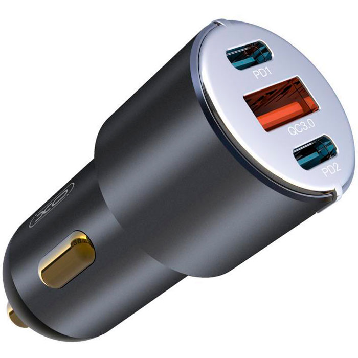 Автомобильное зарядное устройство XO CC45 1xUSB-A, 2xUSB-C, 60W Car Charger Black (XO-CC45-BK)