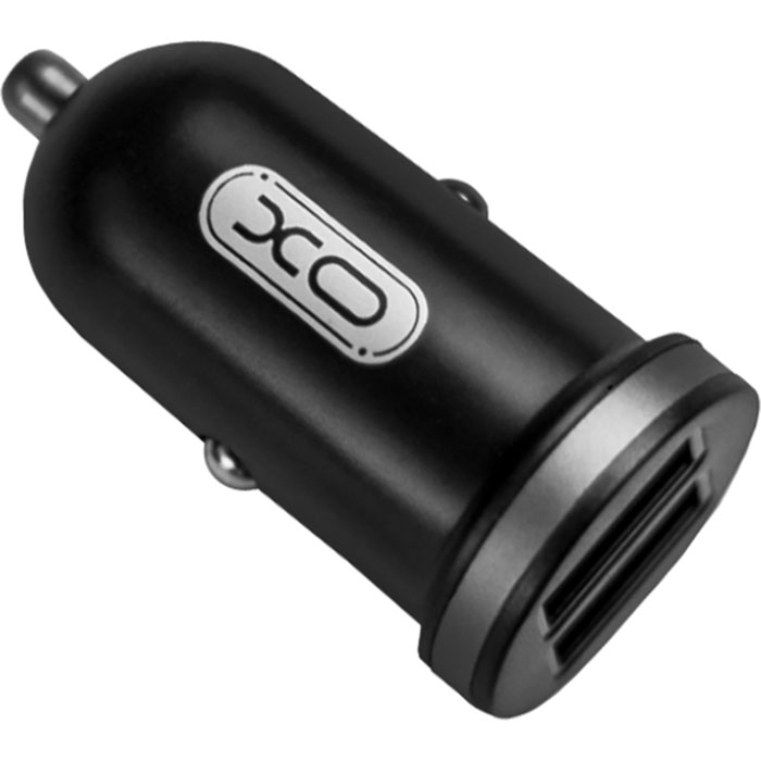 Автомобильное зарядное устройство XO TZ08 2xUSB-A, 2.1A Car Charger Black w/Lightning cable (TZ08-L-BK)