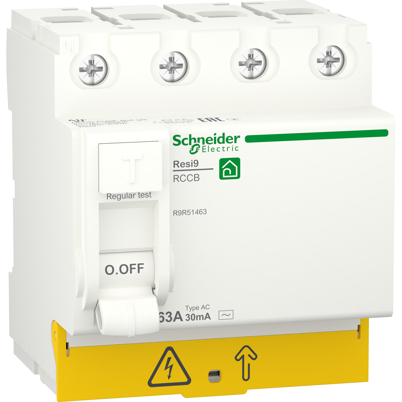 Выключатель автоматический SCHNEIDER ELECTRIC RESI9 3p+N, 63А, 6кА (R9R51463)