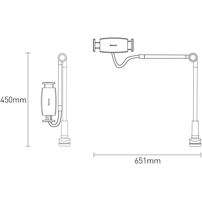 Тримач для смартфона BASEUS Otaku Life Rotary Adjustment Lazy Holder Dark Gray (LUZQ000013)