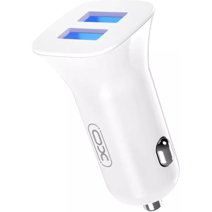 Автомобільний зарядний пристрій XO TZ10 2xUSB-A, 2.4A Car Charger White w/Type-C cable (XO-TZ10-TC-WH)