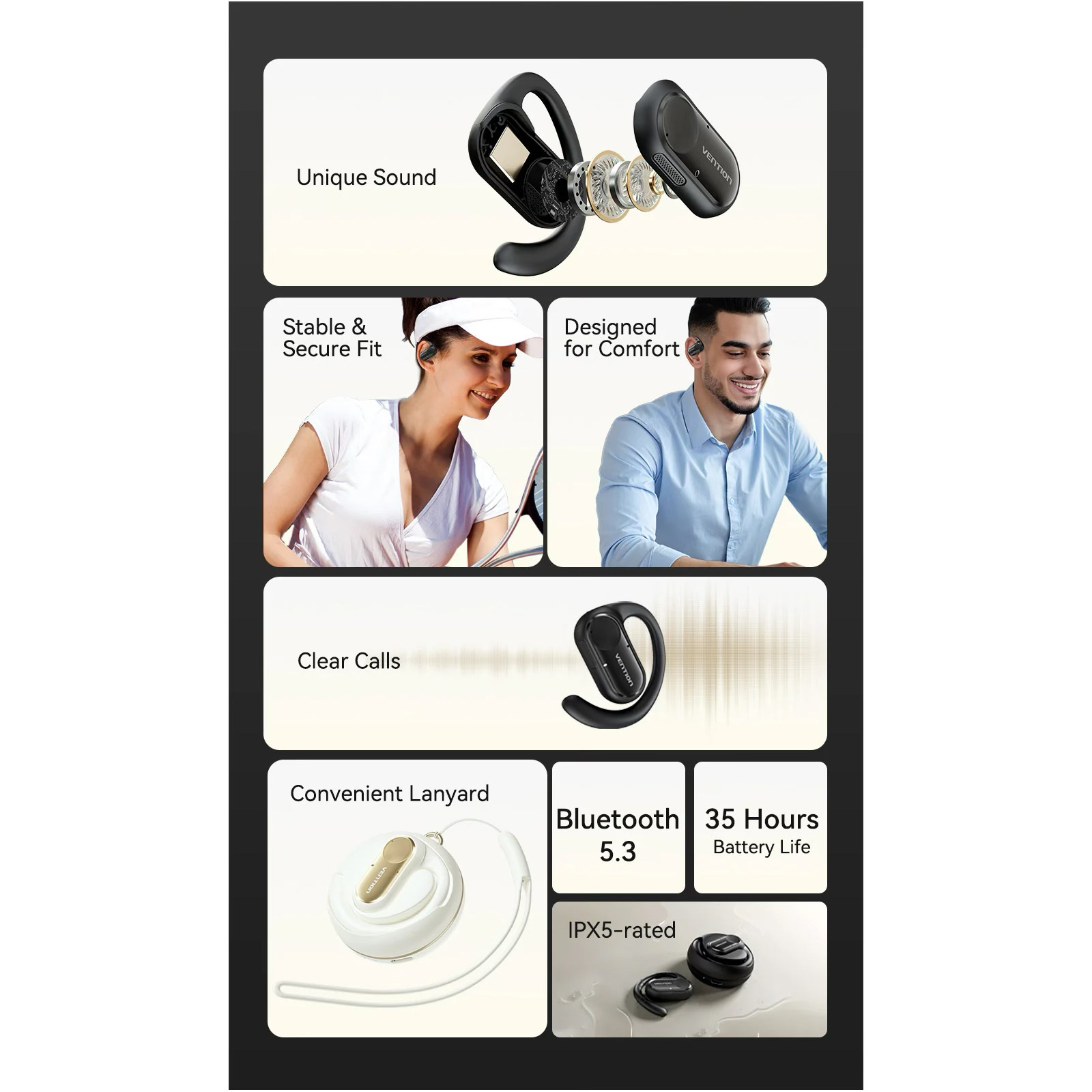 Наушники VENTION OpenBeat O11 Beige