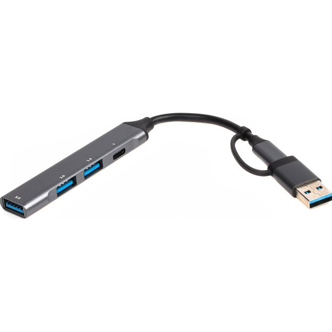 USB-хаб MAXXTER USB-A/C to 1xUSB3.0, 2xUSB2.0, 1xUSB-C (HU3C-4P1CN-01)