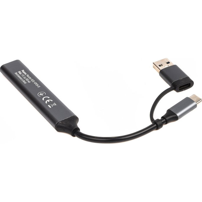 USB-хаб MAXXTER USB-A/C to 1xUSB3.0, 2xUSB2.0, 1xUSB-C (HU3C-4P1CN-01)