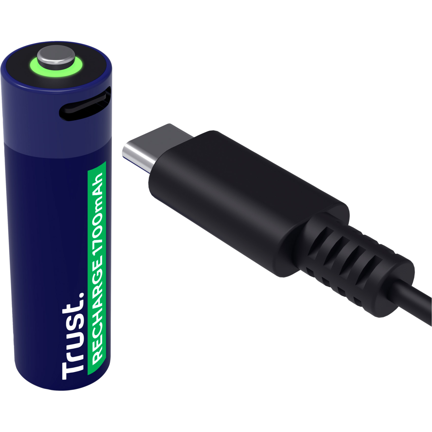 Акумулятор TRUST AA 1700mAh 3.7V, USB-C заряджання 2шт/уп