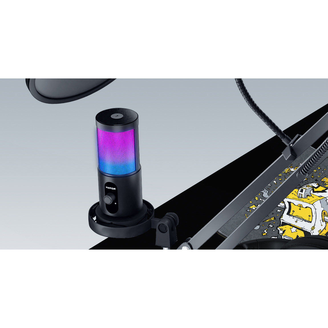 Мікрофон для стримінгу/подкастів HATOR Signify RGB Pro+