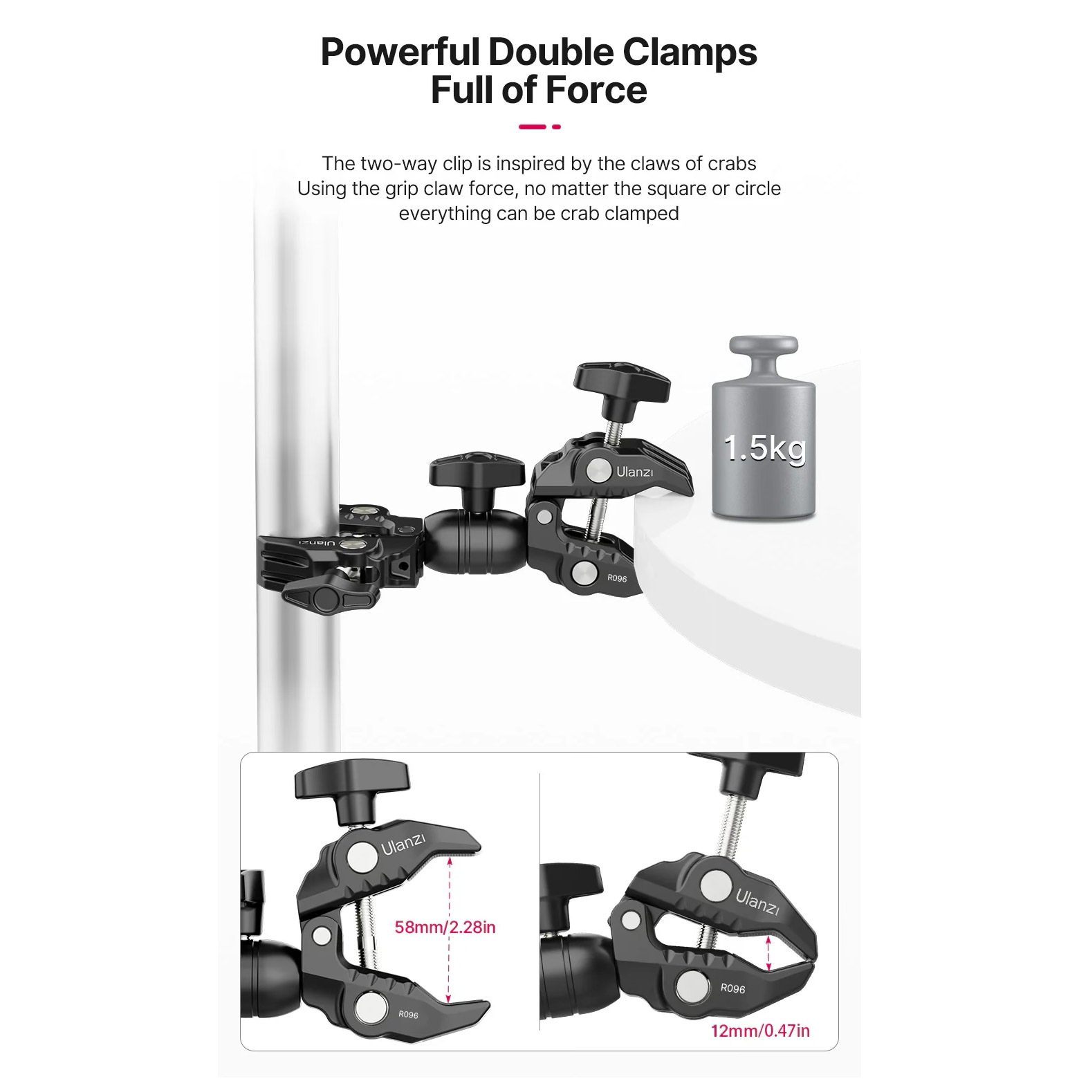 Шарнірне кріплення ULANZI R096 Double Super Clamp (2870)