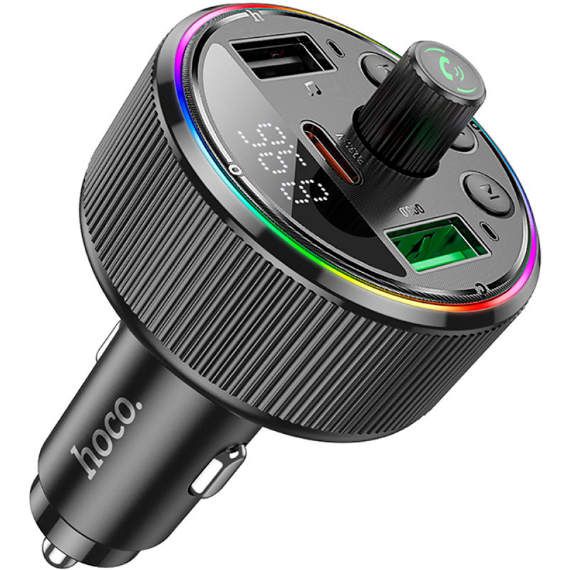 FM-трансмітер HOCO E82 Guerrero PD30W+QC3.0 Car Charger with FM Transmitter Black