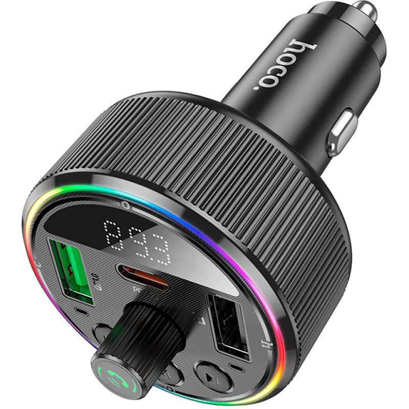 FM-трансмітер HOCO E82 Guerrero PD30W+QC3.0 Car Charger with FM Transmitter Black