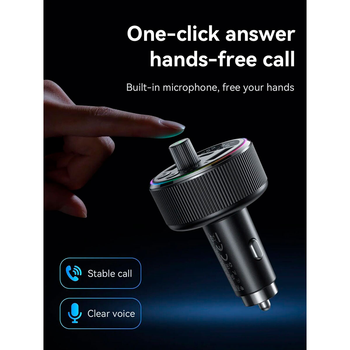 FM-трансмітер HOCO E82 Guerrero PD30W+QC3.0 Car Charger with FM Transmitter Black