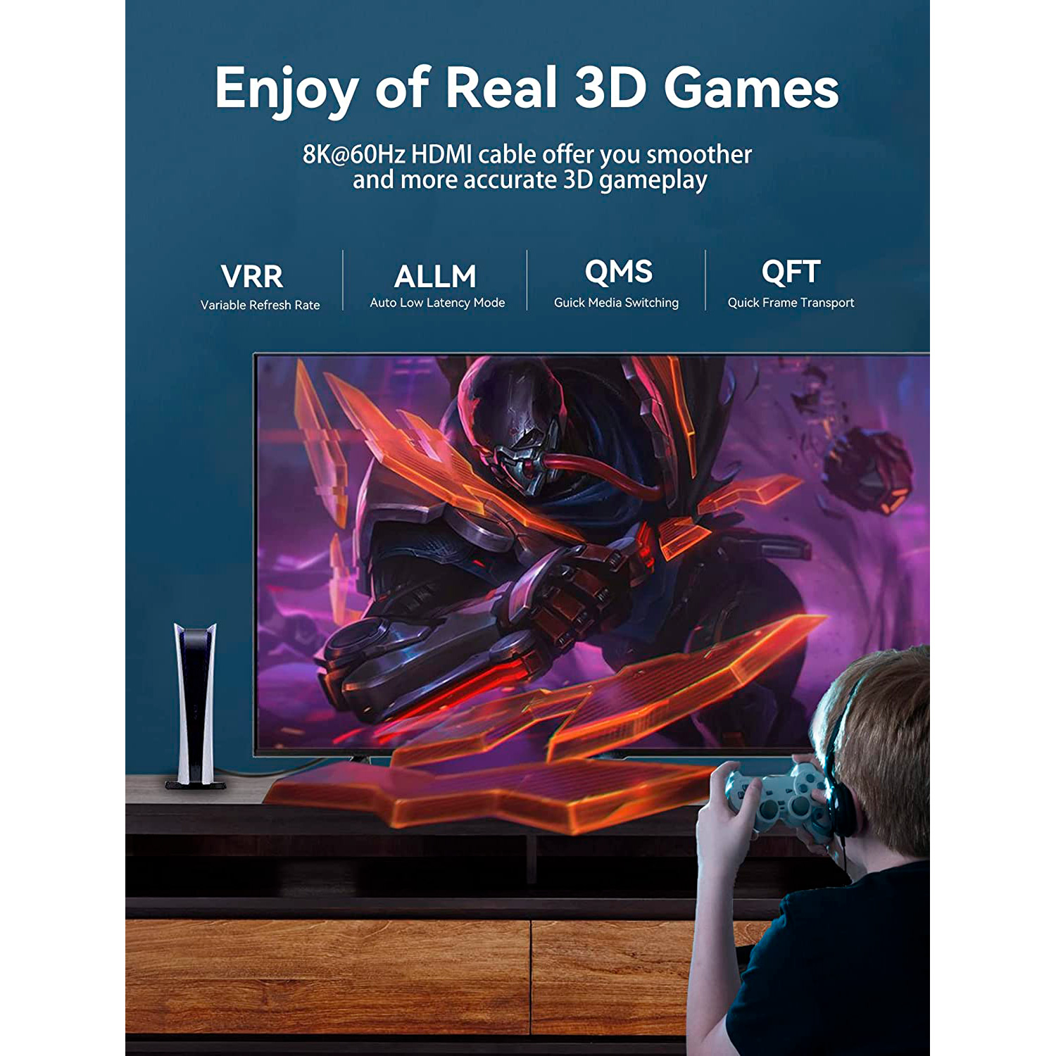 Кабель VENTION 8K@60Hz Male to Male HDMI v2.1 3м Blue (ALGLI)