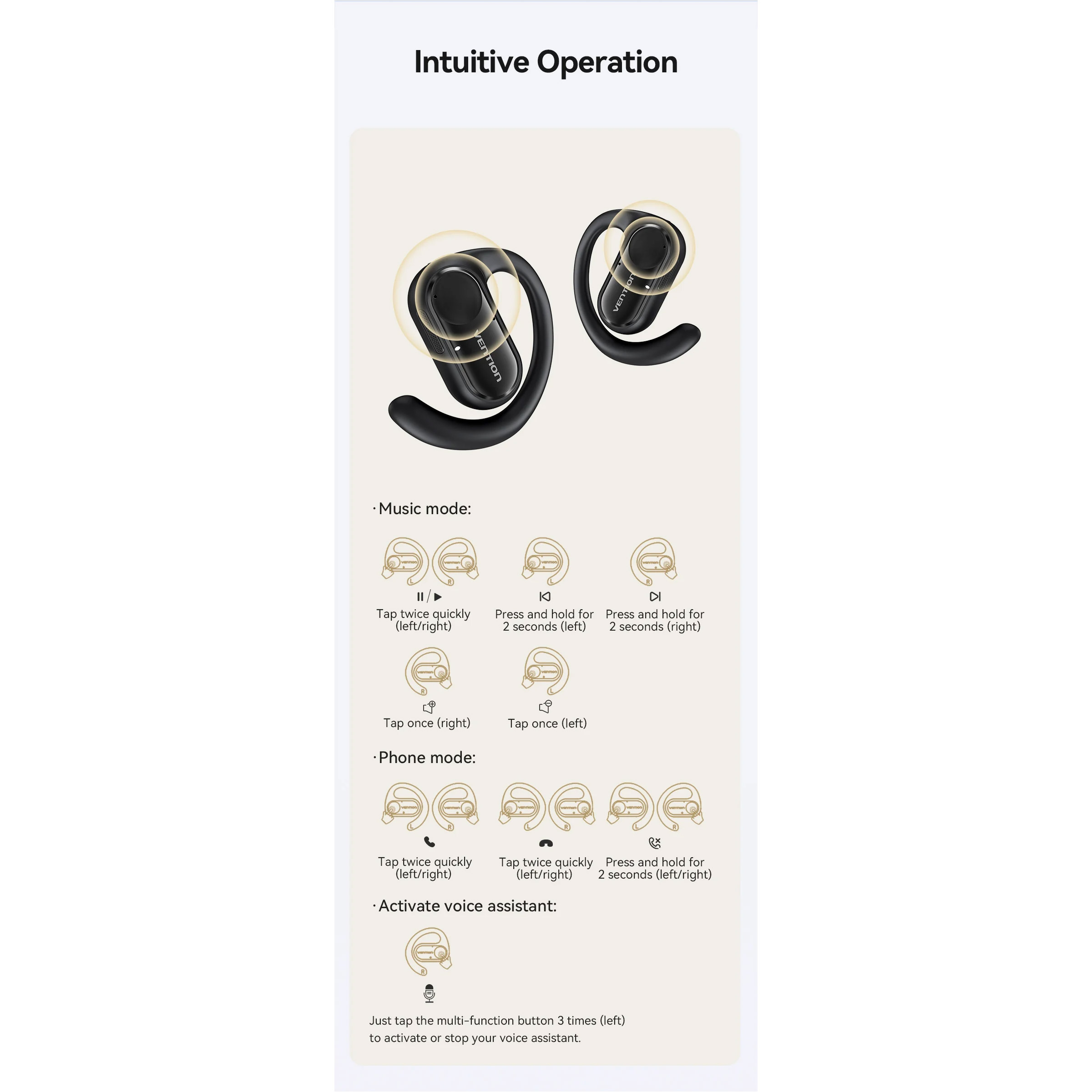Наушники VENTION OpenBeat O11 Beige