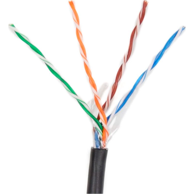 Кабель мережевий для зовнішньої прокладки ATIS UTP Cat.5e 4x2x0.50 CCA Black 305м (UTP 4*2*0.5-CCA PE BLACK)
