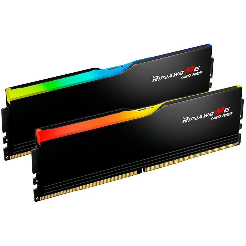 Модуль памяти G.SKILL Ripjaws M5 Neo RGB DDR5 6000MHz 64GB Kit 2x32GB Matte Black (F5-6000J3040G32GX2-RM5NRK)