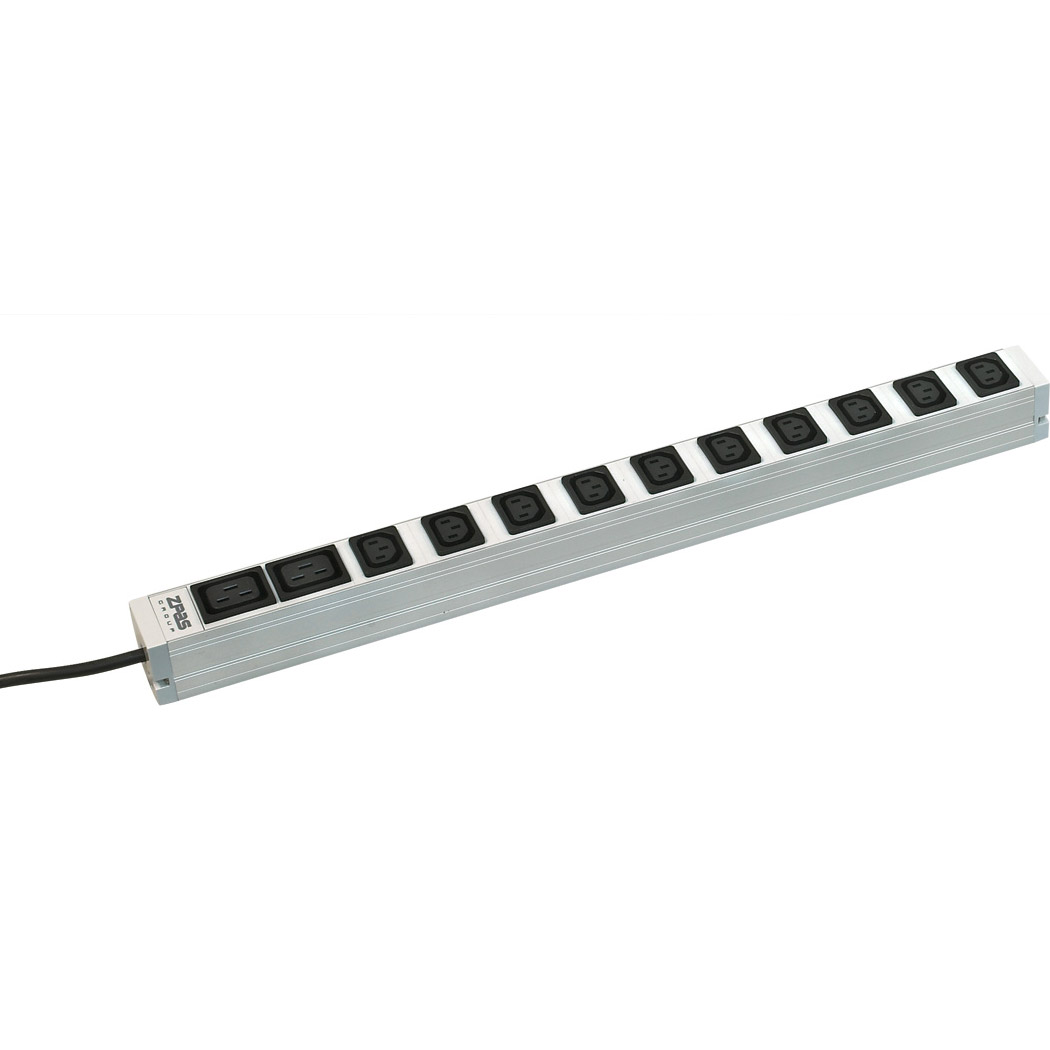 Блок розеток ZPAS LZ-167, 10xC13, 2xC19, 16А, без вимикача, 3м (W-LZ16-70-00-000)