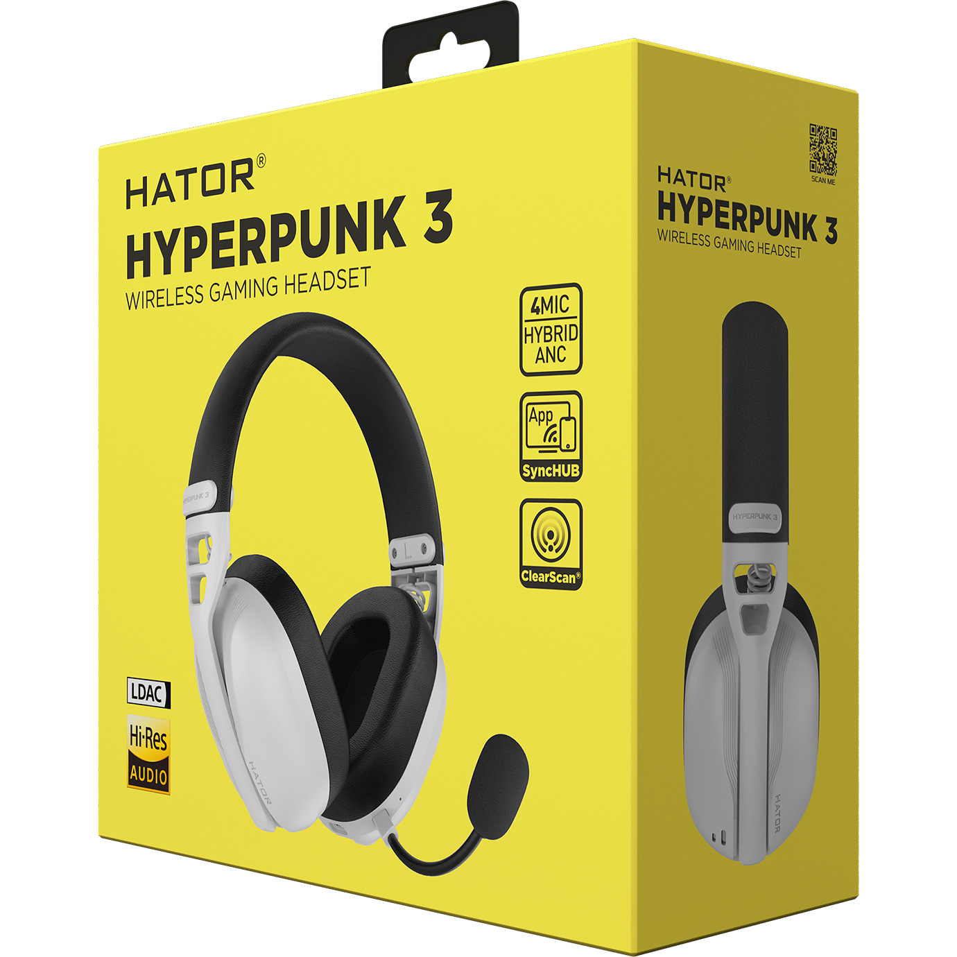 Навушники геймерскі HATOR Hyperpunk 3 Wireless White (ESH16)