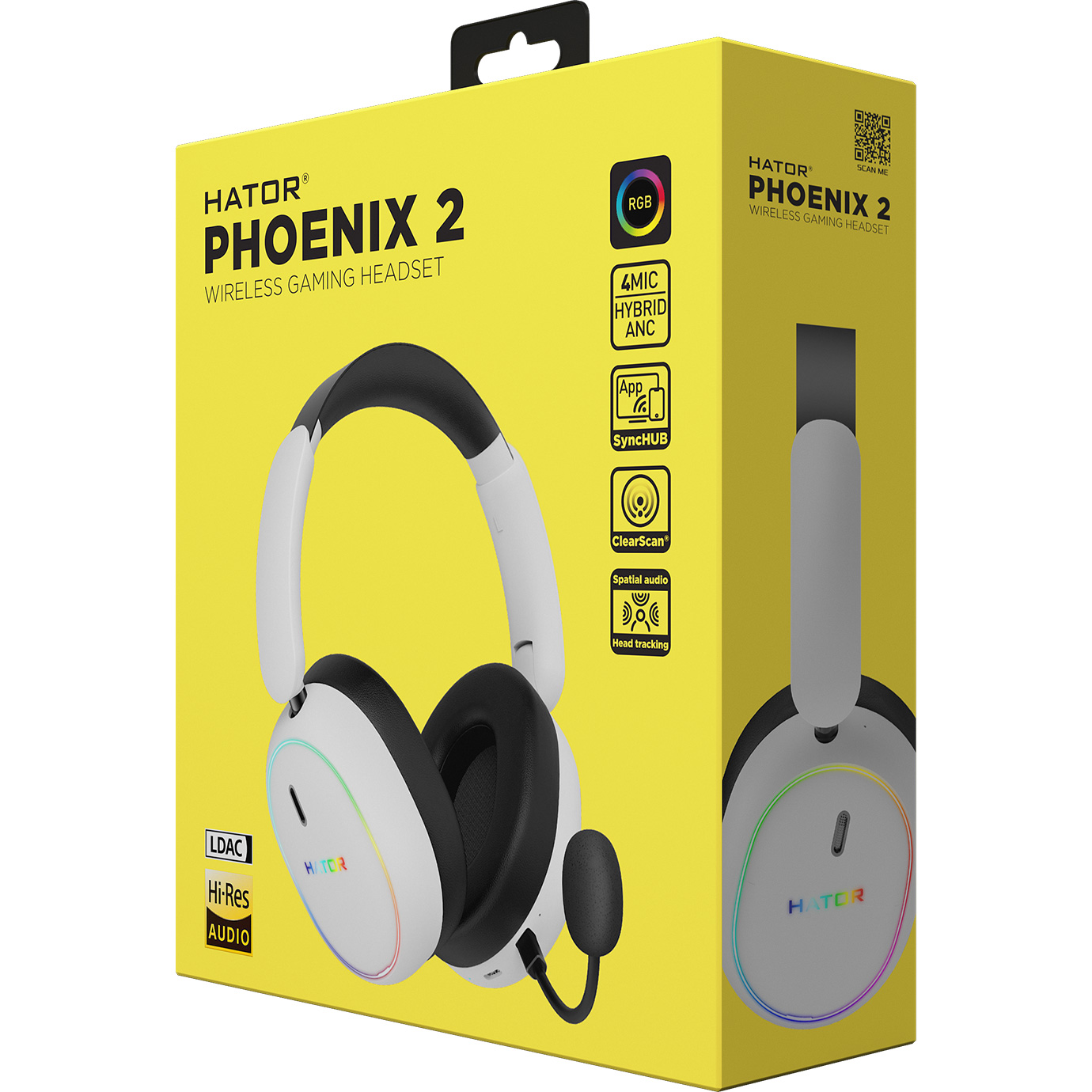 Навушники геймерскі HATOR Phoenix 2 Wireless White (ESH41)