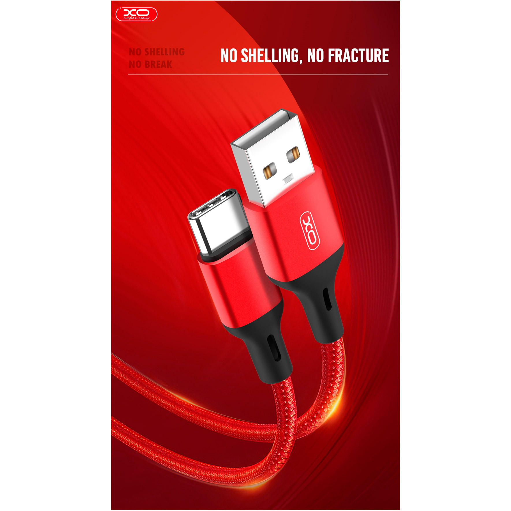 Кабель XO NB143 USB-A to Micro-USB 1м Red