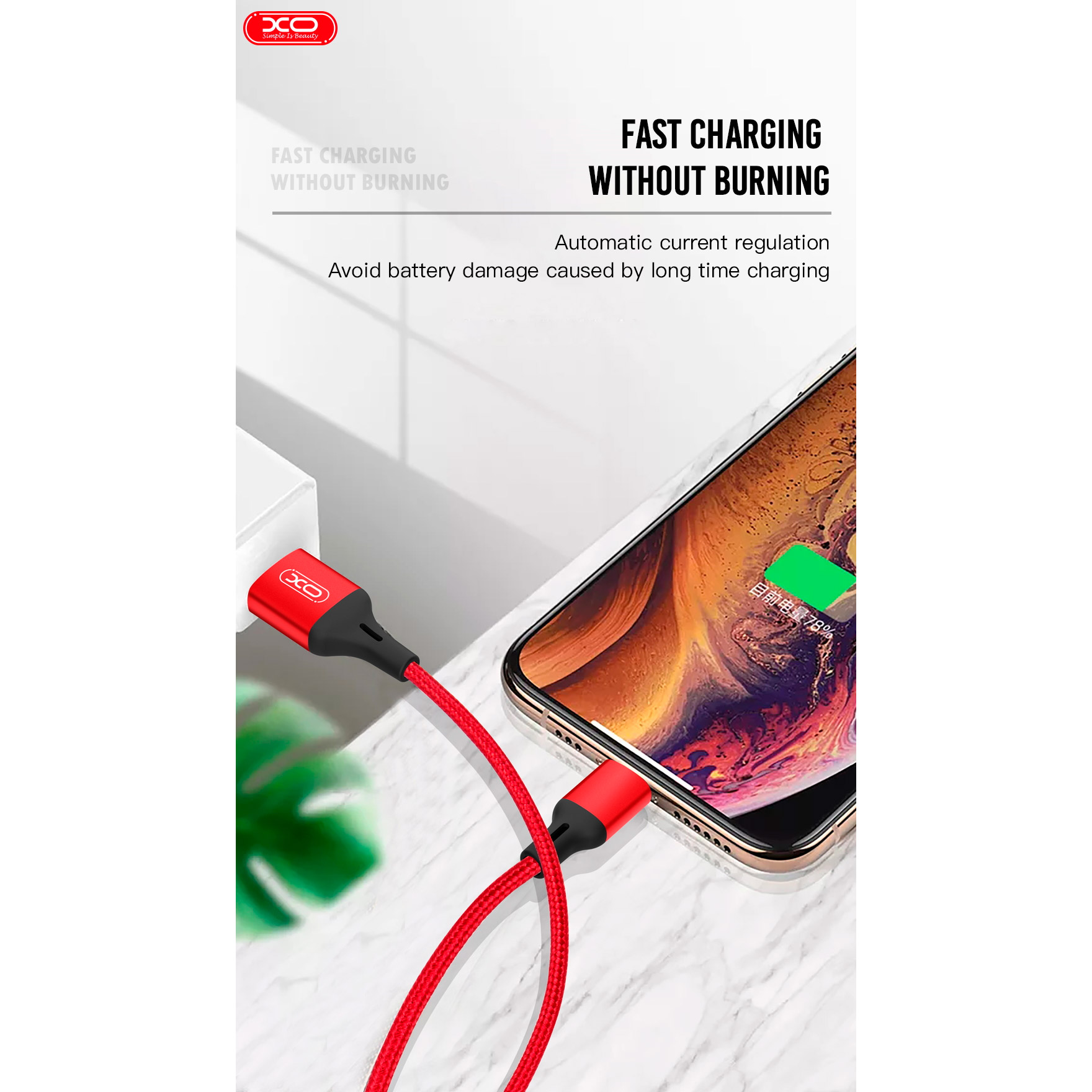 Кабель XO NB143 USB-A to Micro-USB 1м Red