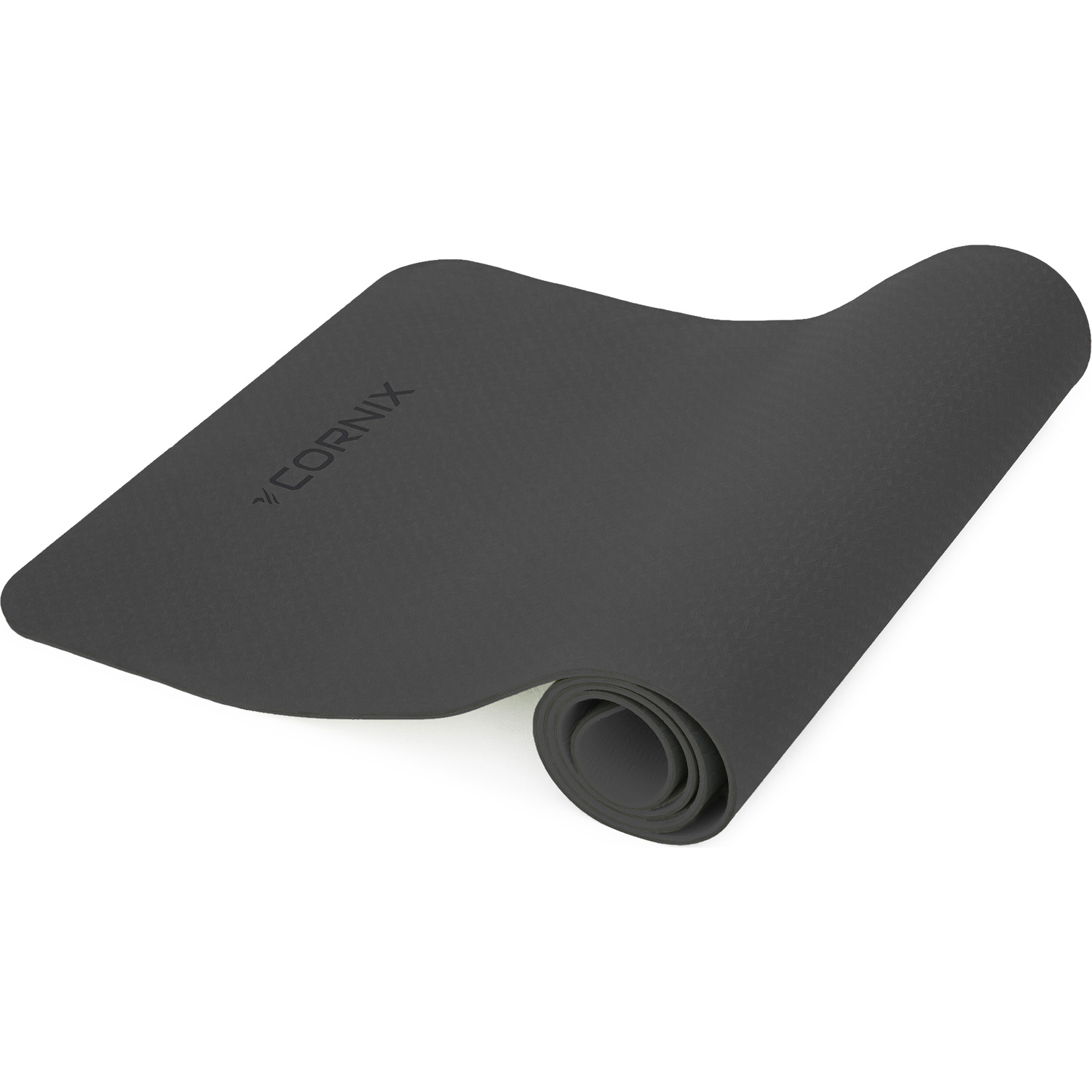 Килимок для фітнесу CORNIX TPE 183 x 61 x 0.6 см Black