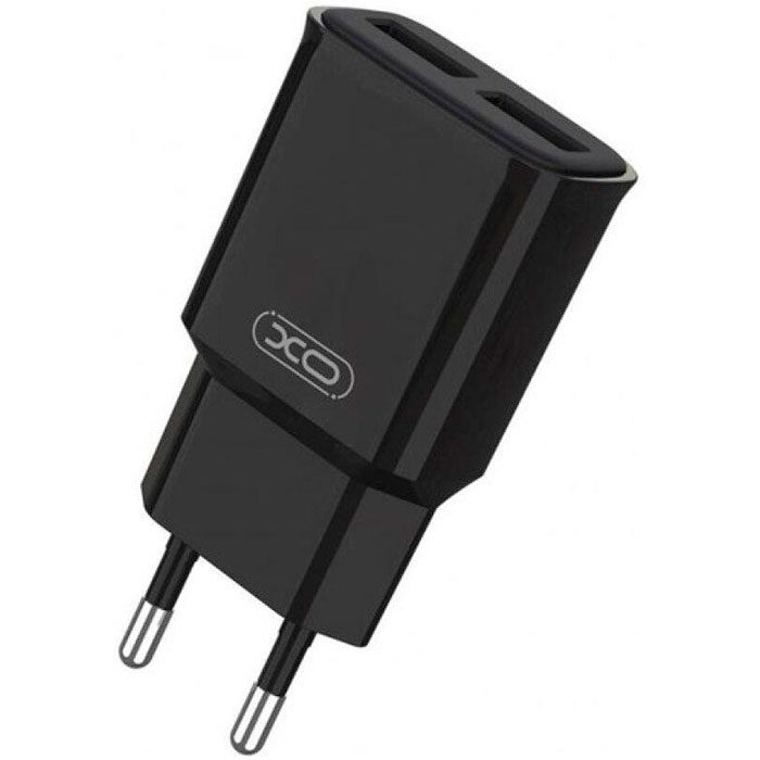 Зарядное устройство XO L92C 2xUSB-A, 2.4A Black w/Lightning cable (XO-L92C-L)