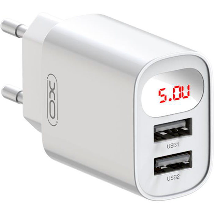 Зарядний пристрій XO L95 2xUSB-A, 2.4A White w/Micro-USB cable (XO-L95-M)