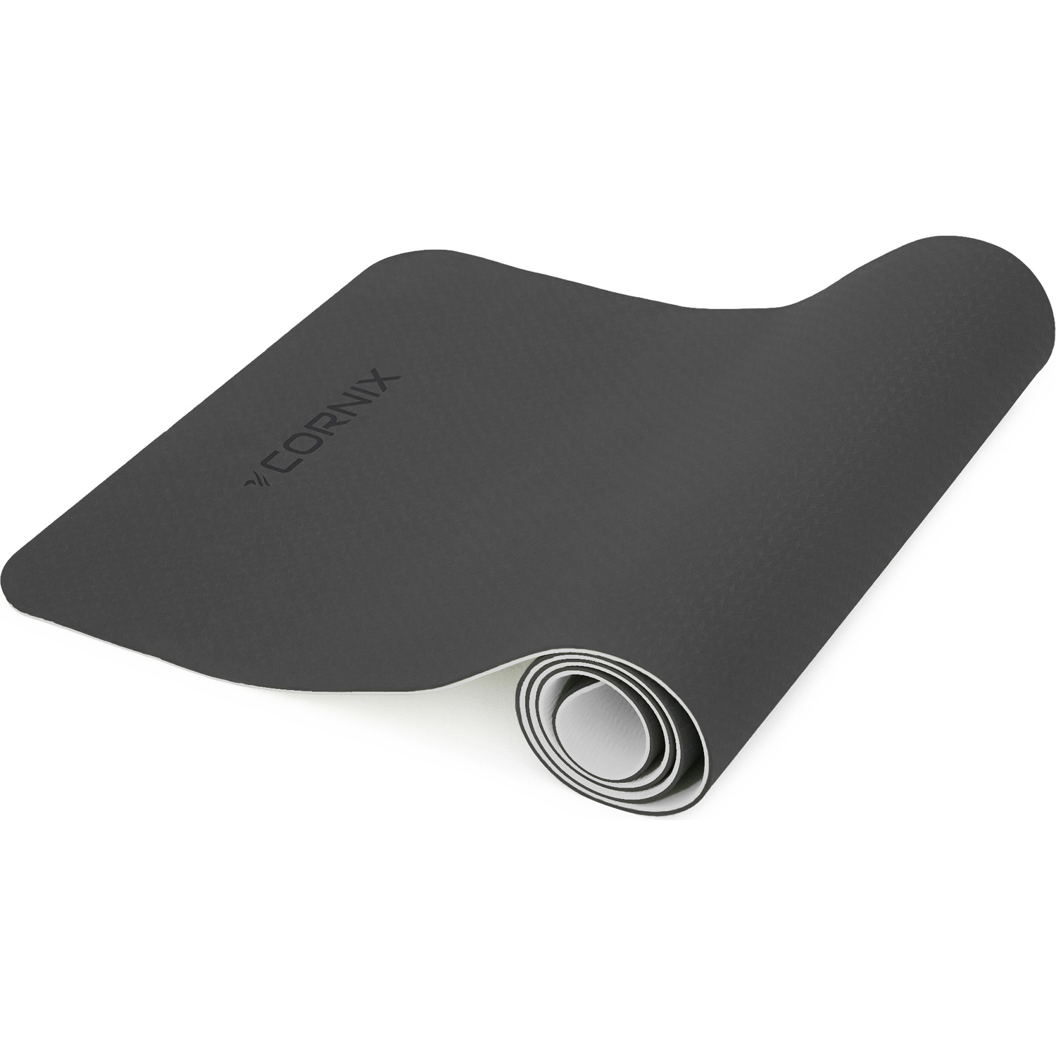 Килимок для фітнесу CORNIX TPE 183 x 61 x 0.6 см Black/Gray Flower