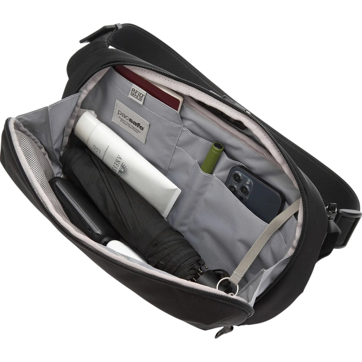 Сумка на пояс PACSAFE V Anti-Theft Urban Sling Black
