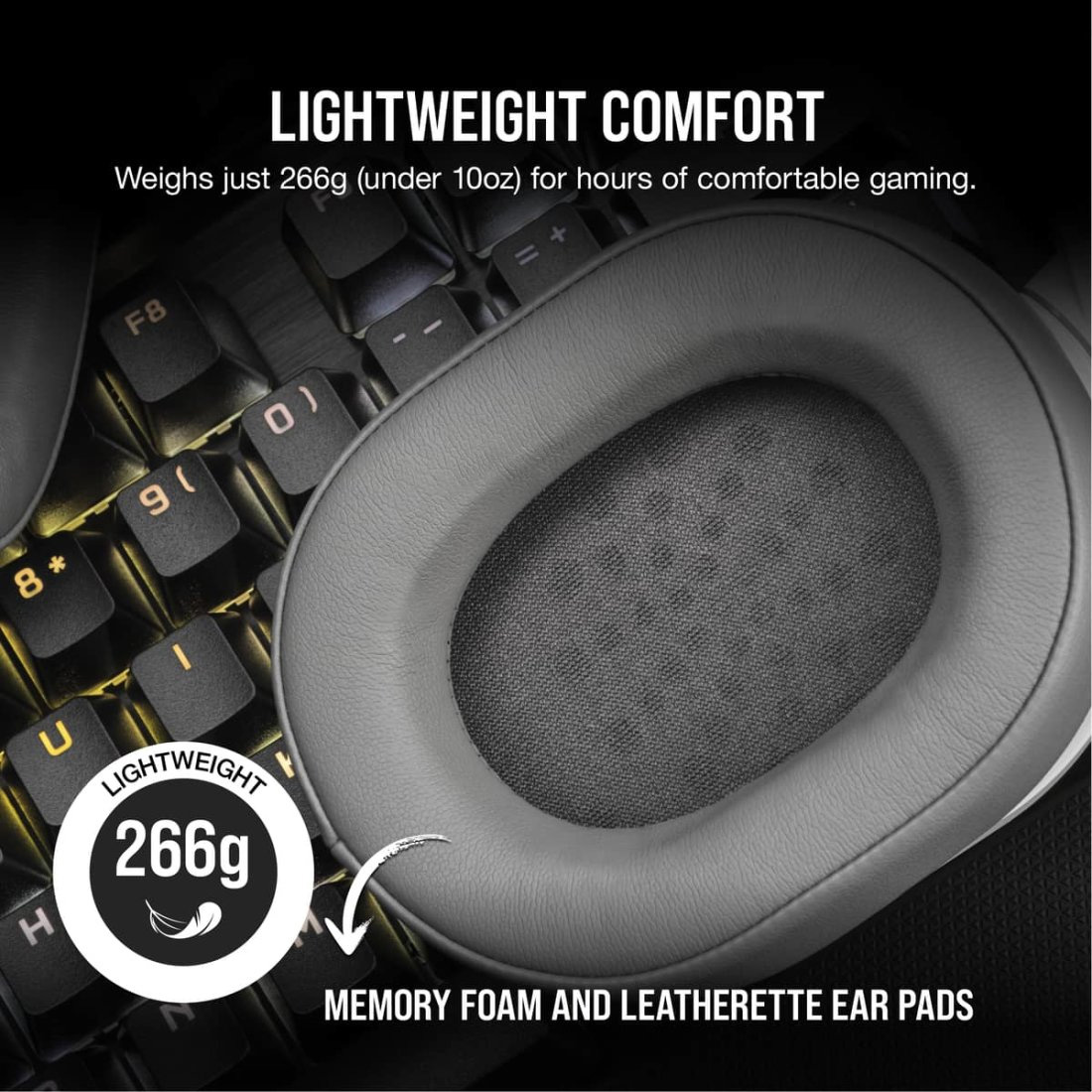 Навушники геймерскі CORSAIR HS55 Wireless White (CA-9011281-EU)