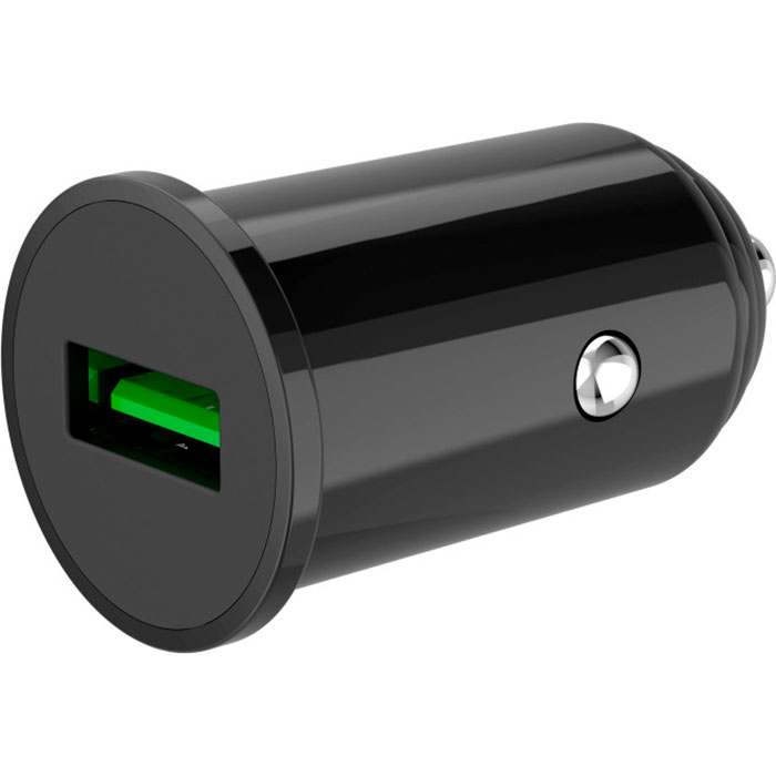 Автомобильное зарядное устройство XO TZ12 1xUSB-A, QC3.0, 18W Car Charger Black w/Type-C cable (XO-TZ12-BK)