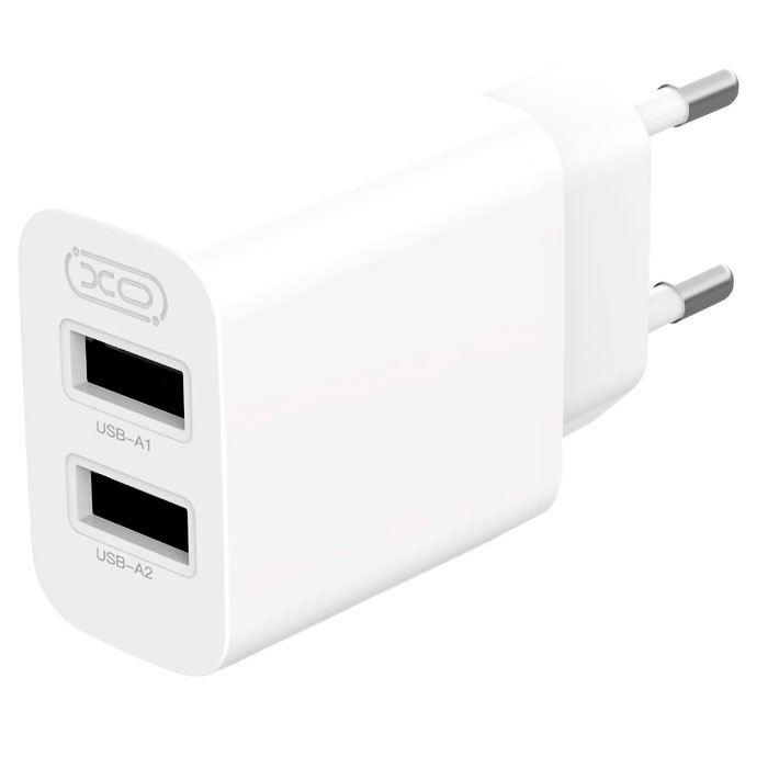 Зарядний пристрій XO L109 2xUSB-A, 2.4A, 12W White w/Micro-USB cable (XO-L109-M)