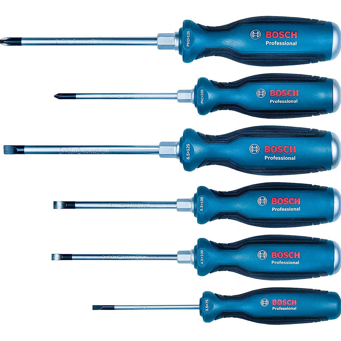 Набор отвёрток BOSCH SL/PH Professional 6шт (1.600.A01.6BF)